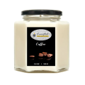 AROMAFLICK Coffee Scented Candle in Hexagonal Jar. 