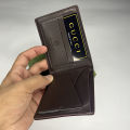 Original GG8695 Bifold Slim Apricot Leather Wallet for Men with Box. 