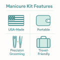 Trim Essentials: Premium USA-Made 5-Piece Personal Manicure Kit for Salon-Worthy Nails at Home - Precision Nail Clippers, Cuticle Care Tools, Portable Grooming Set. 