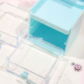 Sanrio Mini Desk Organizer Cartoon Hello Kitty Cinnamoroll Melody Double Layer Jewelry Stickers Storage Box Girls Gifts. 