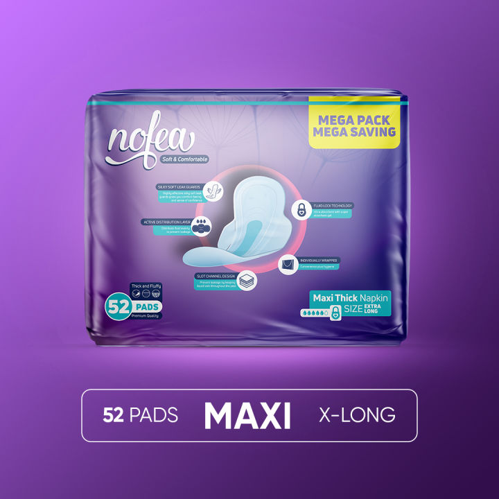 Nofea%20Napkins/Sanitary%20Pads%20Maxi%20Thick%20Extra%20Long%20-%2052%20Pads%20-%20Image%202