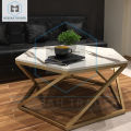 Hexagon Coffee Table - Wooden Center Table for Living Room - Elegant Serving and Cocktail Table. 