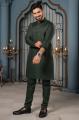 Rich emerald green color kurta pajama for men. 