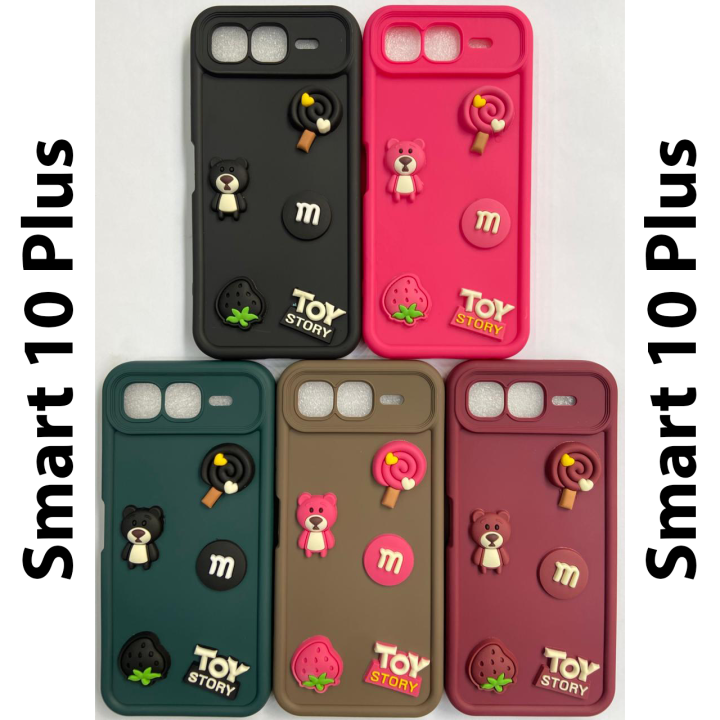 Infinix Smart 10 Plus – Cute 3D Cartoon Silicone Phone Case for Ladies & Kids | Fancy Back Cover for Girls | LDC