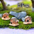 5Pcs Mini Doll House Stone House Resin Decorations for Home and Garden DIY Decorations(Style Random). 