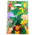 Jungle Goody Bags - 10 x 6 Inch - Gift Bags - Jungle Themed Party - Green - Unisex - Pack Of 10. 