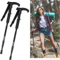 Walking Cane Anti Shock Trekking Pole Ultralight Walking Sticks Adjustable Hiking Villains Telescopic Crutch Mobility Aids for Men, Women, Elders, Seniors and Disability (Color : Black). 