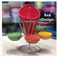 French Fries Cone, French Fries Holder With Metal Rack & 3 Dipping Sauce Containers. 