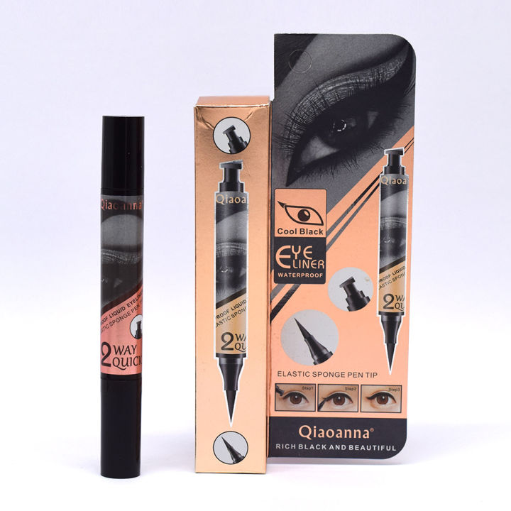 Qiaoanna double-ended eyeliner is not easy to smudge, not easy to fade, color-developing, waterproof eyeliner in the Middle East, Europe and the United States