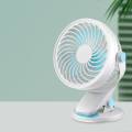 Clip On Mini Fan Portable Desk Fan Rechargeable 1200mAh Battery Operated Fan for Stroller Camping Air Cooling Fan. 