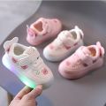 운동화 Lovely Girl shoe Led Lights Shoe High Quality Girl Boy Soft Bot Sneakers Soft Glowing Shoe Little Bear kid shoe tennis shoes. 