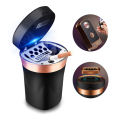 Dextro Rechargeable Solar Energy Car LED Ashtray Car Trash Can Removable - lighters for smoking. 
