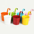 Hanging Flower Pot Sturdy Natural Style Iron Exquisite Metal Bucket for Balcony. 