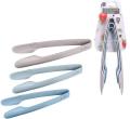 Chumta tong 3pcs Food Serving Tongs - Plastic Nesting Mini Tongs- for snack / candy / salad / bread / cake. 