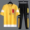 Aybeez- Stylish Short Sleeves Printed Pannelling Tracksuit For Men. 