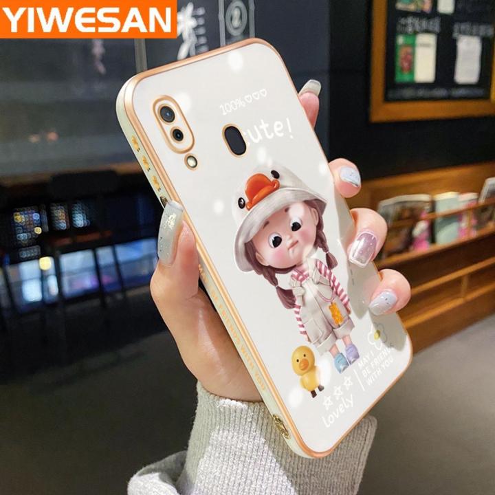 YIWESAN For Samsung Galaxy A30 A20 M10s Luxury Plating Side Edge