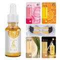 RUKI Vitamin C Serum & 5 PCS Korean Face Sheet Mask with Hyaluronic Acid Brightening and Anti-Aging Eyes Patch Mask Rejuvenate, Skin Care Masks. 