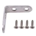 16 pcs Equerre de Coin - 40mmx40mm 90 Degree Right Angle Fastening Plugs Stainless Steel L Corner Shaped Braces with 64pcs Screws Accolade Corner Steel Gasket (Silver). 