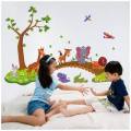 Wall Sticker For Kids Room Jangle Animal Wall Decals For Kid School PVC Cartoon Animals Wall Paper Removeable Wall  Decor. 