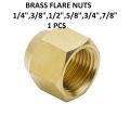 Pack Of 3 Brass Flare Nut 1/2" Nuts HVAC Brass Nut 1/2 Inch Heavy Duty Brass Fittings AC Parts NUT 1/2inch. 