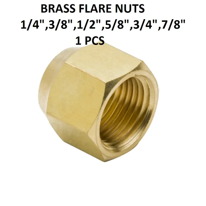 Pack%20Of%203%20Brass%20Flare%20Nut%201/2"%20Nuts%20HVAC%20Brass%20Nut%201/2%20Inch%20Heavy%20Duty%20Brass%20Fittings%20AC%20Parts%20NUT%201/2inch%20-%20Image%203