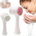 2 in 1 3D Double Sided Facial Cleansing Brush Silicone Face Wash Blackhead Remover Pore Deep Cleaning Exfoliator Face Scrub Washing Brush. 