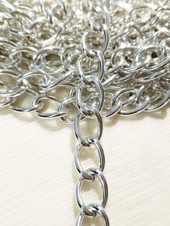1%20Yard%2010mm%20Premium%20Quality%20Chain%20for%20Handmade%20Jewelry%20and%20DIY%20Crafting%20%7C%20Silver-Plated%20Curb%20Chain%20for%20Crafting%20Jewelry%20%7C%20Purse%20Clutches%20Cross%20Body%20Bags%20Chain%20-%20Image%203
