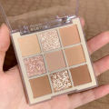 DIKALU Milk Tea Nine Colors Eyeshadow Palette Pearlescent Matte Nine Square Grid Eyeshadow 9 Colors Transparent Acrylic Nude Color. 