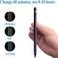 Active Stylus Pen for Android, iOS, iPad/iPad 2/New iPad 3/iPad4/iPad Pro/iPad Mini/iPad Mini 2/3/4 and Most Tablets, Rechargeable Digital Stylus Pen Fine Tip 1.5mm (Black). 