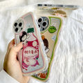 BILI for OPPO F5 / F5 Plus / F5 Youth Back Cover With Cute Fruit Girl Ring Holder Soft Transparent Colorful Wavy Phone Cases. 