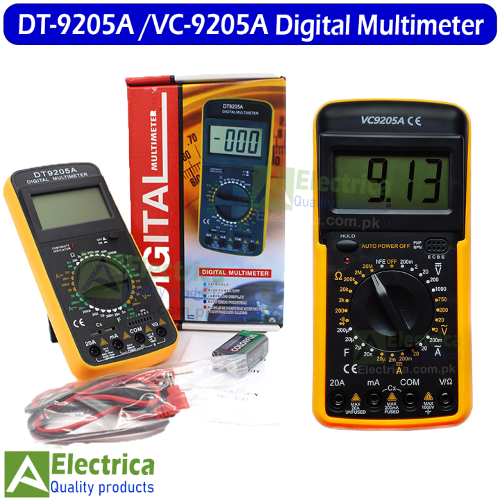Digital DT/ VC-9205A Multimeter LCD AC/DC Ammeter Resistance Tester Meter DT9205A / VC9205A by Electrica