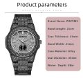 Pintime brand fashion business luxury, with diamond, quartz men's watch. 