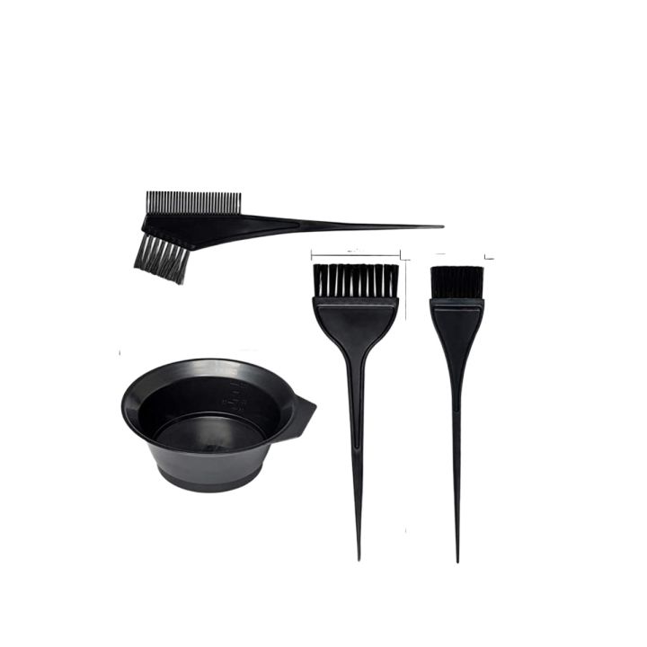 Instaorder - 4 Pcs Hair Dressing Salon, Hair Color Dye Brushes and Bowl Kit For Saloon and Parlor - Men - Women