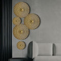 Light Luxury Round Golden Wall Decoration Hanging Metal Irregular Disc Wrought Iron Retro Style Trend Home Decor Wall Pendants Hudduo. 