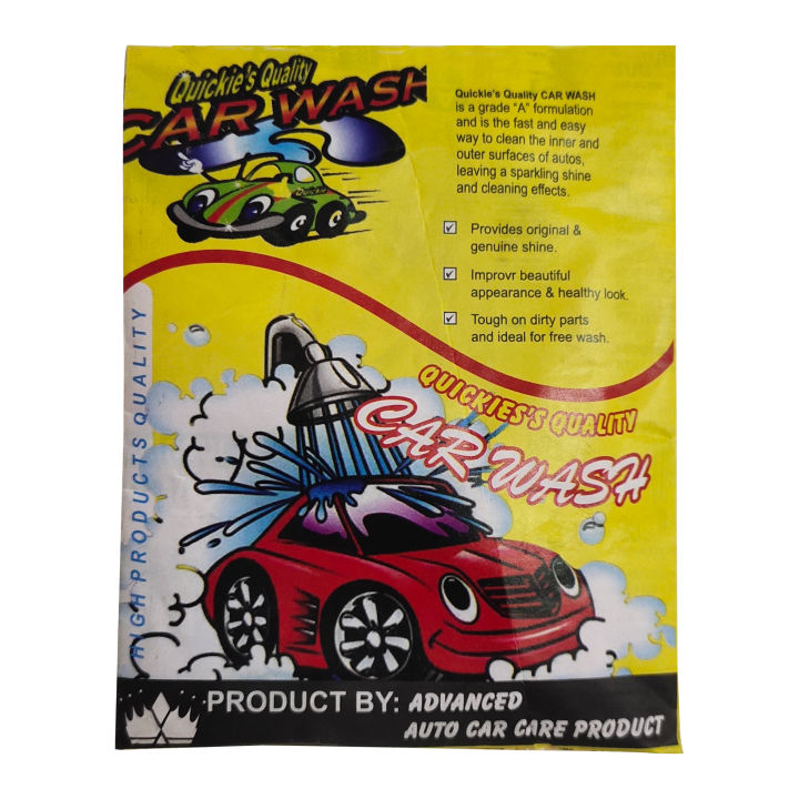 Car cleaning shampoo Quickies quality  pack of 6 sachet packs