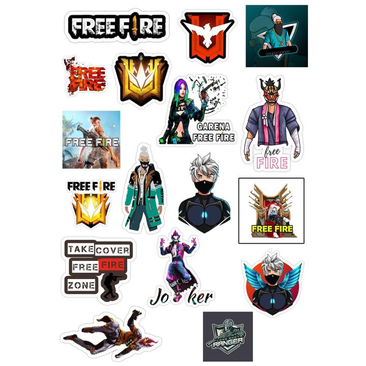 sticker Pack Freefire Game laptop mobile water bottles guitar fridge