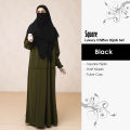 Modern Modest Square Scarf & Half Niqab Set – Soft, Breathable Korean Wool Chiffon, Lightweight, Stretchy. 