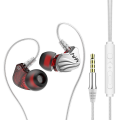 Wired Earphones In-Ear Bass HiFi Dual Units Headphones Game Running Headset Sports Earbud with Microphone. 