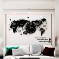Wooden World Map Clock | World Map. 