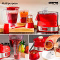 Geepas 4-in-1 multi-function food processor (Model-GSB9990) | electric blender juicer, 2-speed with pulse function & safety interlock | 800w |juicer, blender, mixture & coffee mill included- assorted | RED. 