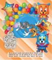 Unik Tom & Jerry birthday party decoration full set happy birthday banner  birthday decoration set  birthday accessories  happy birthday theme set for boys and Girls  birthday theme decoration  party decorations  party balloons for decoration. 