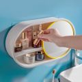 Day2day Mall Wall Mounted Makeup Storage Organizer with Mirror. 