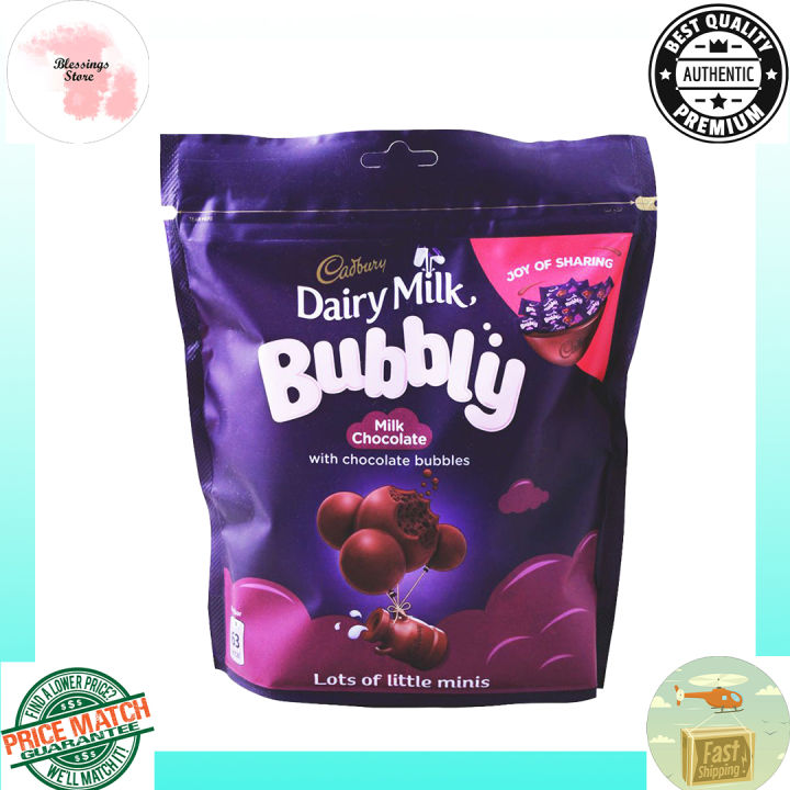 Cadbury Dairy Milk Bubbly Mini Bars Bag, 204gm