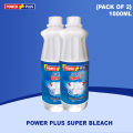 Power Plus Super Bleach liquid | Antibacterial Washing + Stain Remover Cleaner 1000ml (Pack of 2 pcs}. 