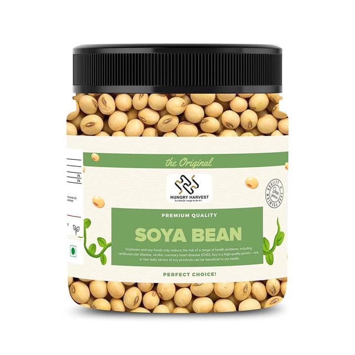 Hungry Harvest Soya Bean Seeds | Soya bean Dana |Natural, High Protein & Fiber| Soyabean100% pure unpolished Soya Beans [Jar Pack] (300 Grams