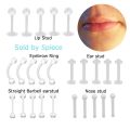 5piece Bioplast Soft Flexible Nose Lip Labret Stud Eyebrow Ring Belly Ring Helix Daith Rook Body Piercing Jewelry. 