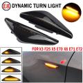 2Pcs Smoked Car Dynamic LED Side Marker Light Turn Signal Light For-BMW X3 F25 X5 E70 X6 E71 E72 2008-2014. 