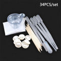 34 Pcs Resin Jewelry Tools Set Dropper Stirring Rod Epoxy Crystal Resin Tool Kit. 
