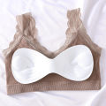 Korean Style Seamless Underwear Fairy Beauty Back No Steel Ring Detachable Chest Pad Lace Bra. 