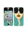 Apple Iphone 4 Cool Girl Custom Mobile Skin - Multicolor. 